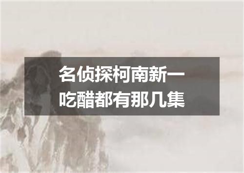 名侦探柯南新一吃醋都有那几集