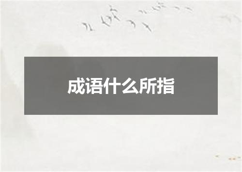 成语什么所指