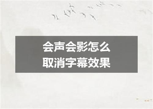 会声会影怎么取消字幕效果