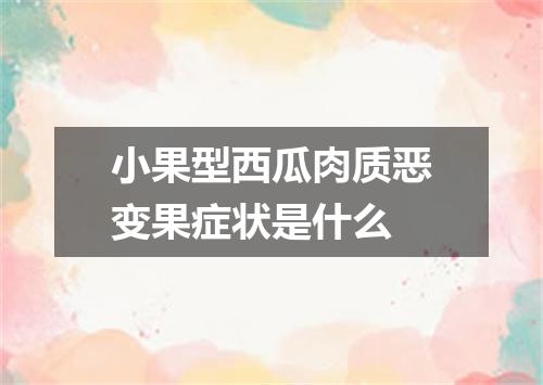 小果型西瓜肉质恶变果症状是什么