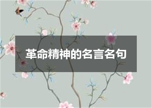革命精神的名言名句