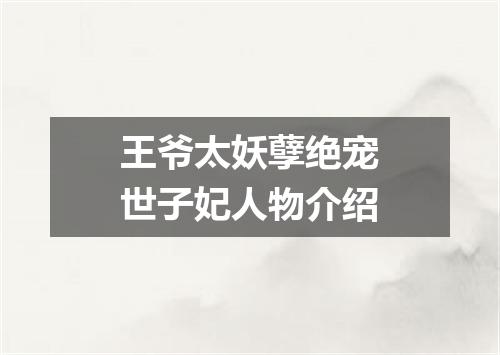 王爷太妖孽绝宠世子妃人物介绍