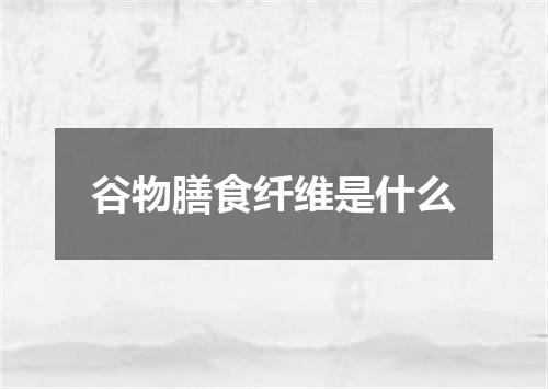 谷物膳食纤维是什么