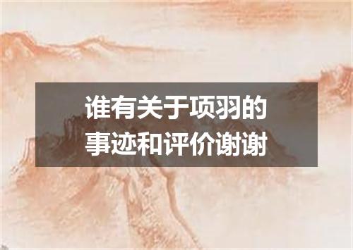 谁有关于项羽的事迹和评价谢谢