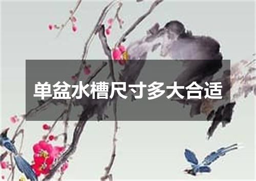 单盆水槽尺寸多大合适