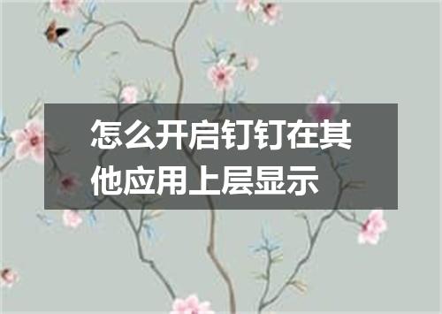 怎么开启钉钉在其他应用上层显示