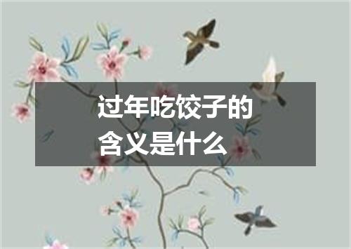 过年吃饺子的含义是什么
