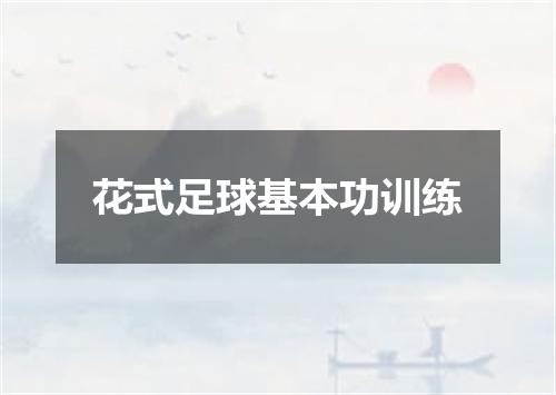 花式足球基本功训练