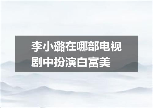 李小璐在哪部电视剧中扮演白富美
