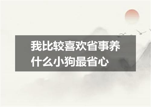 我比较喜欢省事养什么小狗最省心