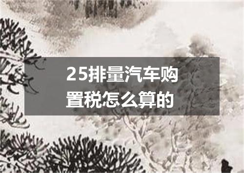 25排量汽车购置税怎么算的