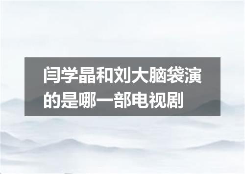 闫学晶和刘大脑袋演的是哪一部电视剧