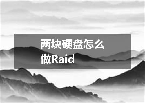 两块硬盘怎么做Raid