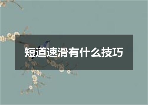 短道速滑有什么技巧