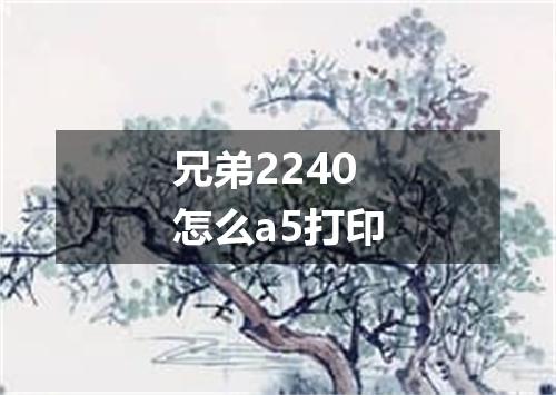 兄弟2240怎么a5打印