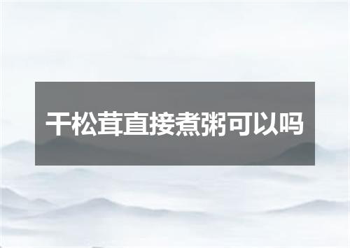 干松茸直接煮粥可以吗