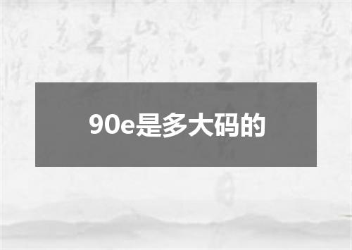 90e是多大码的