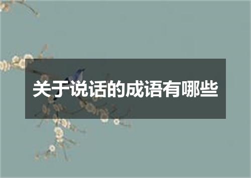关于说话的成语有哪些