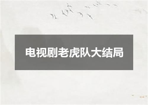 电视剧老虎队大结局