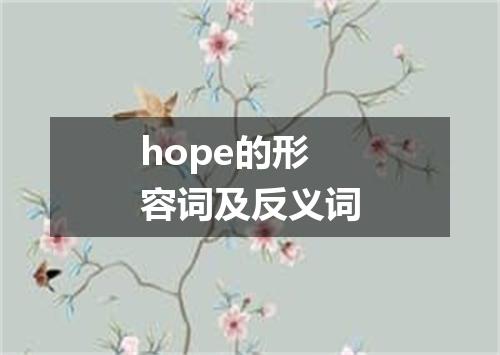hope的形容词及反义词
