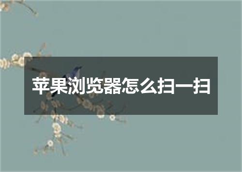 苹果浏览器怎么扫一扫