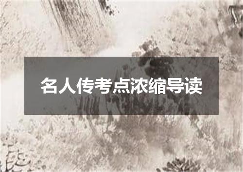 名人传考点浓缩导读
