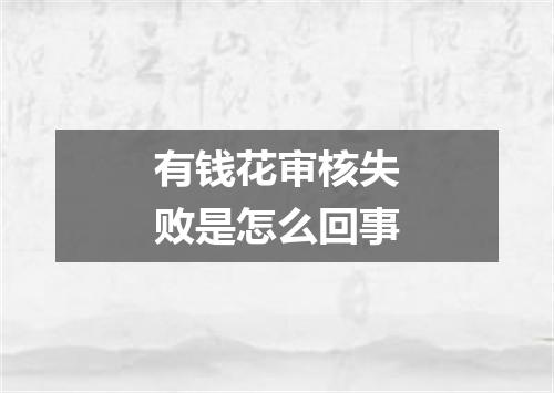有钱花审核失败是怎么回事