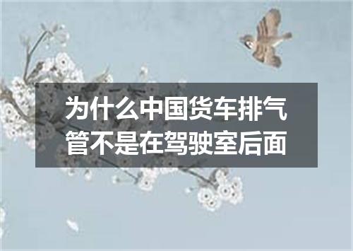 为什么中国货车排气管不是在驾驶室后面