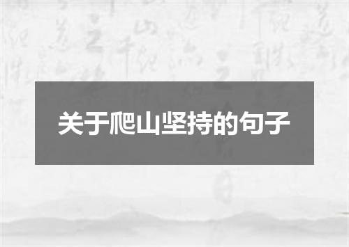 关于爬山坚持的句子