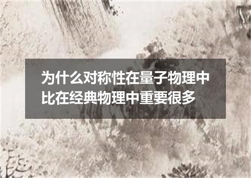 为什么对称性在量子物理中比在经典物理中重要很多