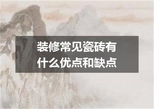 装修常见瓷砖有什么优点和缺点