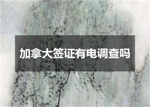 加拿大签证有电调查吗