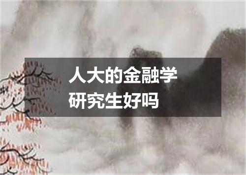人大的金融学研究生好吗