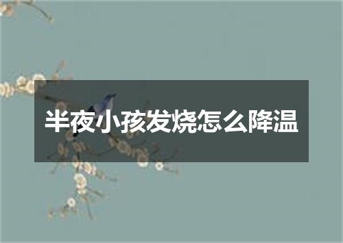 半夜小孩发烧怎么降温