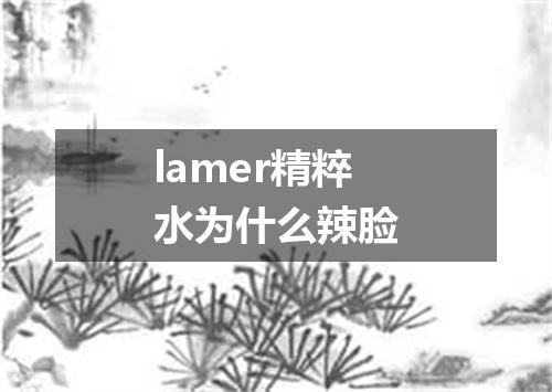lamer精粹水为什么辣脸