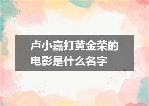 卢小嘉打黄金荣的电影是什么名字