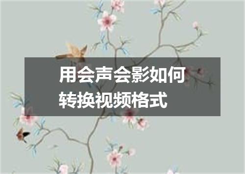 用会声会影如何转换视频格式