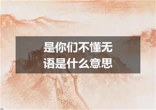是你们不懂无语是什么意思