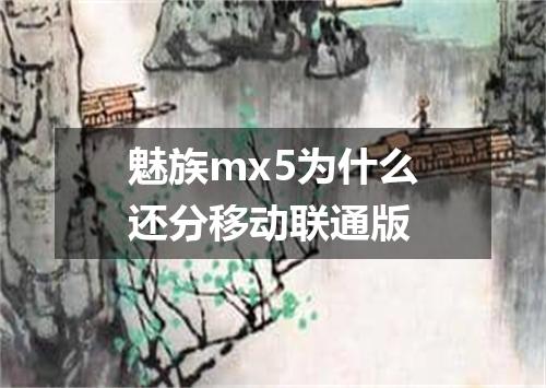 魅族mx5为什么还分移动联通版
