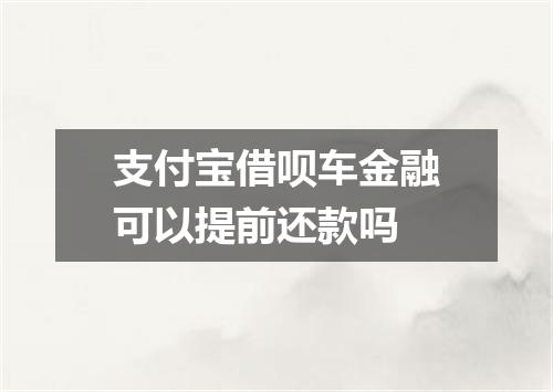 支付宝借呗车金融可以提前还款吗