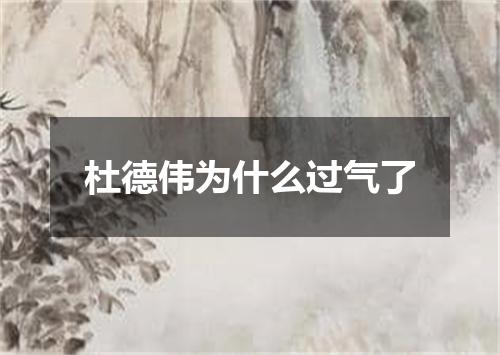 杜德伟为什么过气了