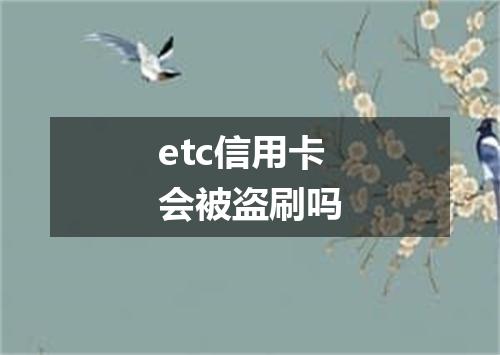etc信用卡会被盗刷吗