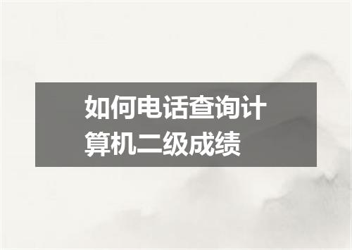 如何电话查询计算机二级成绩