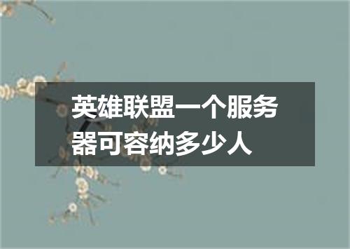 英雄联盟一个服务器可容纳多少人