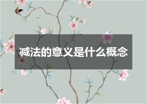 减法的意义是什么概念