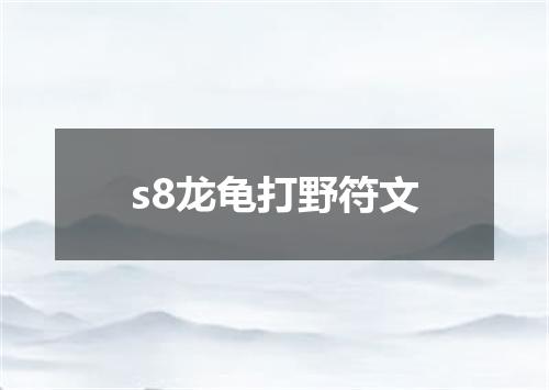 s8龙龟打野符文