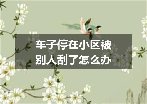 车子停在小区被别人刮了怎么办