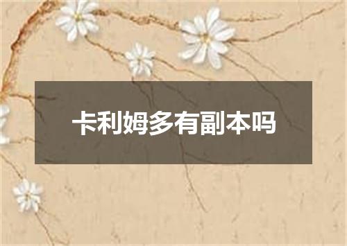 卡利姆多有副本吗