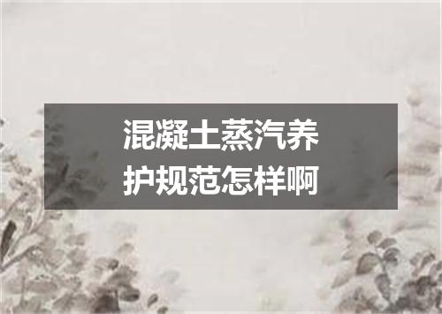 混凝土蒸汽养护规范怎样啊