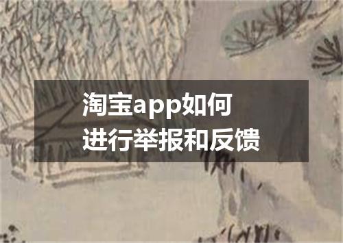 淘宝app如何进行举报和反馈
